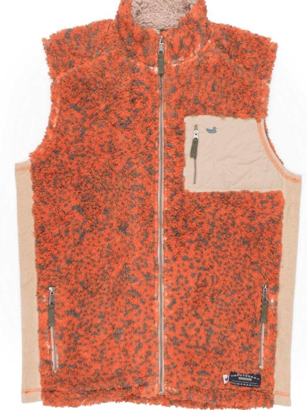 Southern Marsh Blue Ridge Soft Sherpa Full Zip Vest Burnt Orange Men's size M
